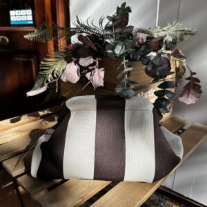 Clutch Stripe Marrón/Beige